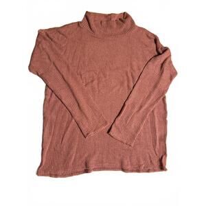 Vision USA Women's Dusty Rose High Neck Tunic Style Fall Winter Sweater Size M